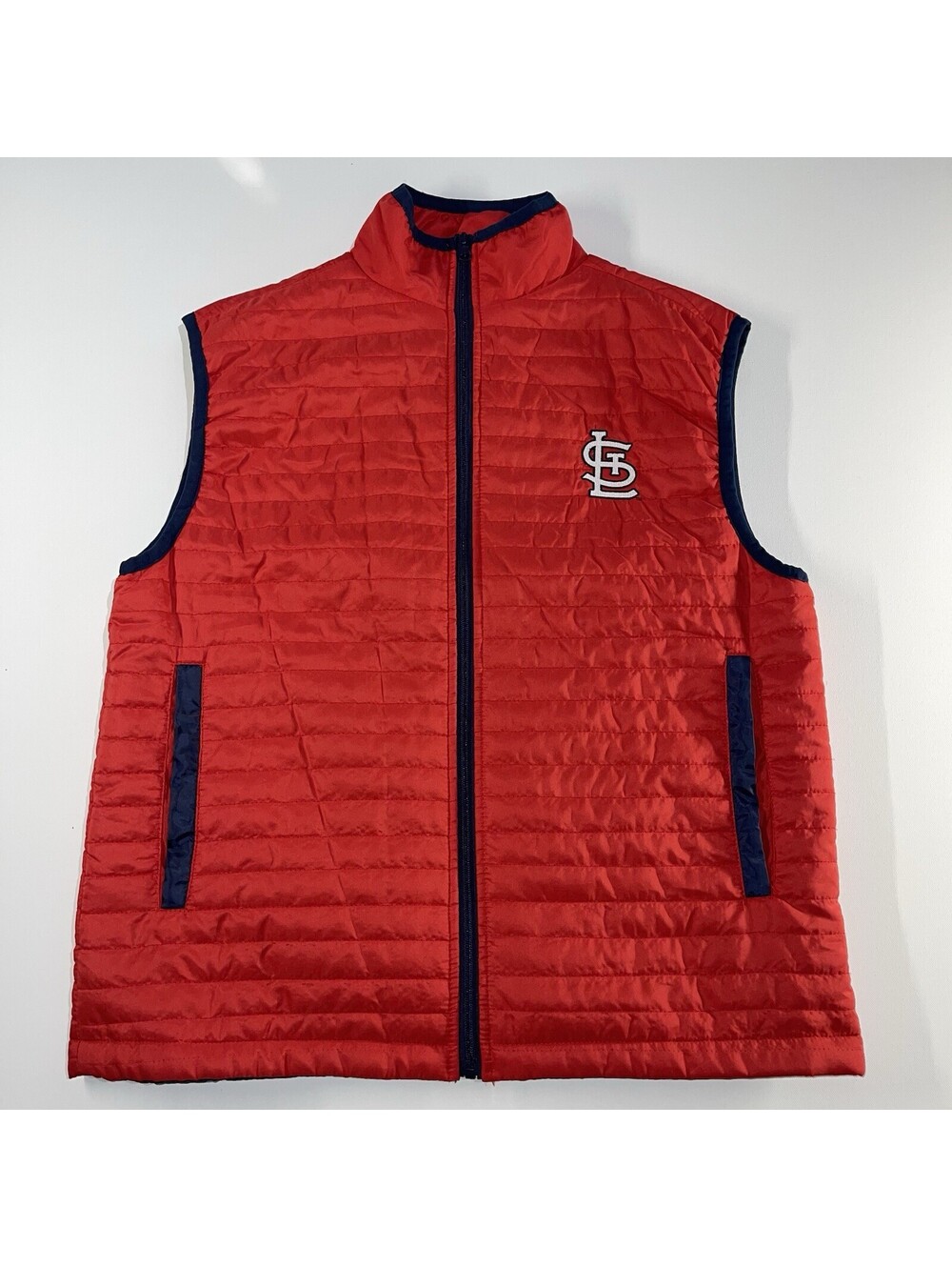 St. Louis Cardinals Unisex Adults Red Navy Blue White MLB Puffer Vest Size XL